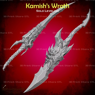 kamish wrath dagger cosplay solo leveling - stl file 3d print model manhwa epilogue rasaka sword weapon blade knight killer sung jin woo games toys 3d print model - Mito3D