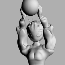 kana art statuette figurine mini max girl magic elementary power sphere ball elemental figurita chica magia poder esfera bola 3d print model - Mito3D