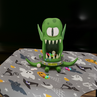 kang alien simpsons candy maker elbows haloween 3d print model - Mito3D