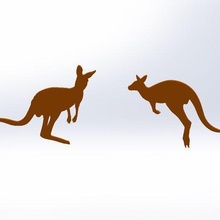 kangaroo australia animal keychain medal child printing 3d print model - Mito3D