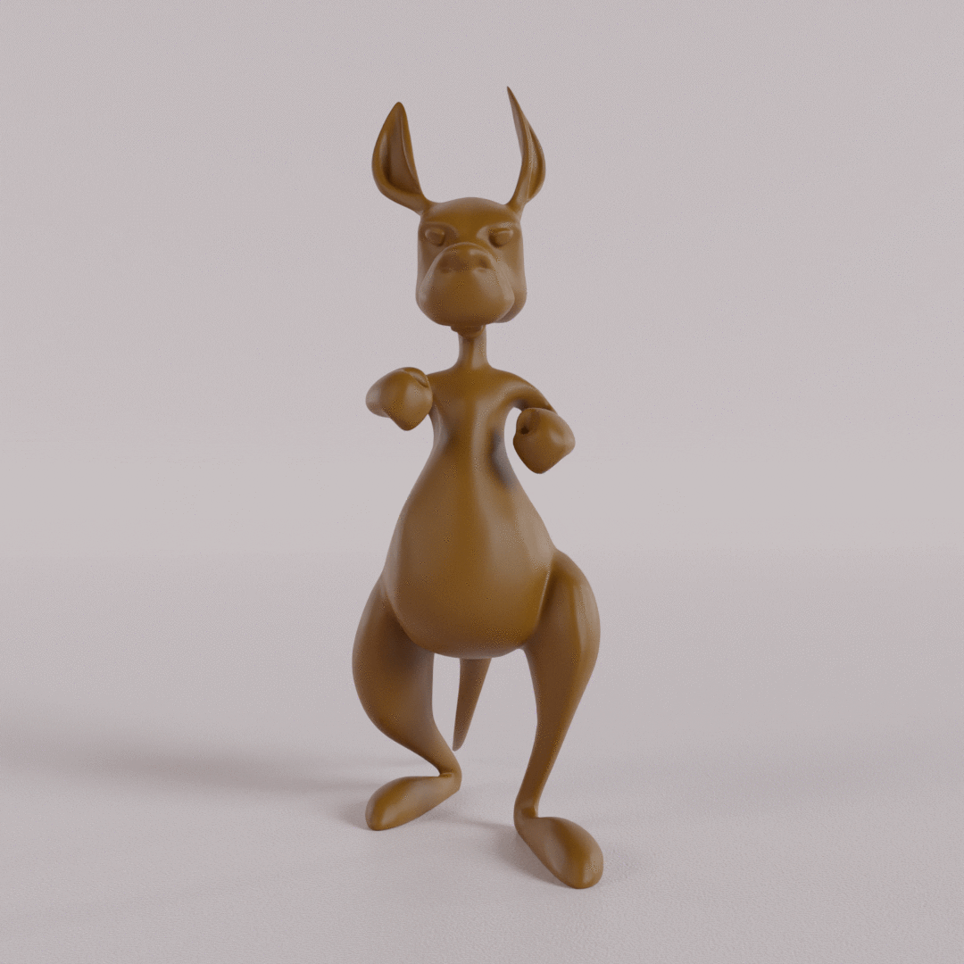 canguru esculturas estátua arte figura 3D print model - Mito3D