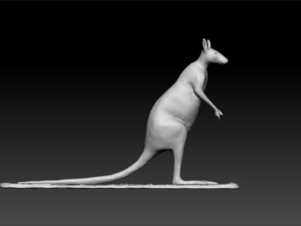 kangaroo Art on desk test model amazing animal royal beauty beautiful best shiny royality 3d print model - Mito3D