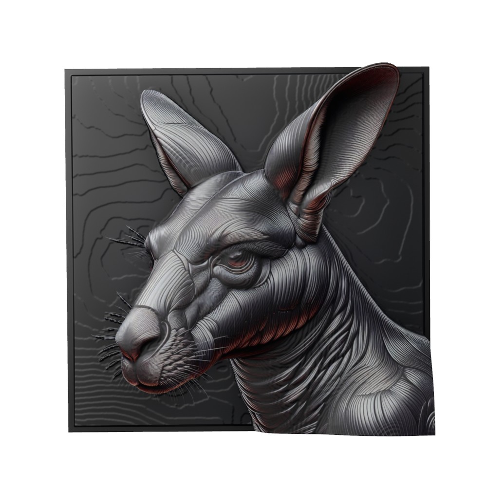 kanguru hayvan rahatlama sanat hayvanlar yeggi mito3d büst google kolye madalyon animal relief wall art duvar 3D print model - Mito3D