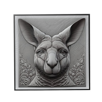 kanguru hayvan rahatlama sanat hayvanlar yeggi mito3d büst google kolye madalyon animal relief wall art duvar 3d print model - Mito3D