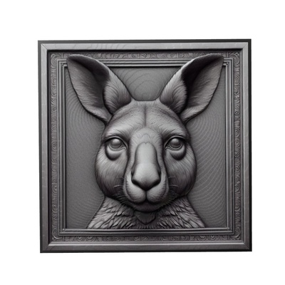 kanguru hayvan rahatlama sanat hayvanlar yeggi mito3d büst google kolye madalyon animal relief wall art duvar 3d print model - Mito3D