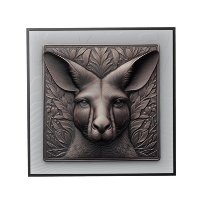 kangourou animal soulagement art animaux yeggi mito3d buste google pendentifs médaillon relief wall mur 3d print model - Mito3D