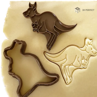 kangaroo cookie cutter - australia cutting babysitter 3d print model - Mito3D