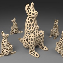 canguro de voronoi estilo juego los animales 3d print model - Mito3D