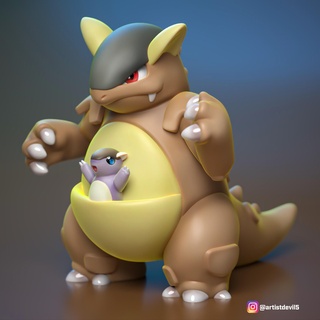 Kangaskhan Pokémon Pokemongo pokemons eevee vaporeon Jolteon flareon espeon Umbreon Leafeon galeão Sylveon Pikachu megakangaskhan 3d print model - Mito3D