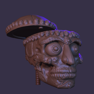 kapala jewelry box skull tibet ritual munk 3d print model - Mito3D