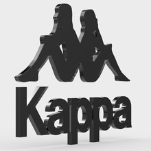 kappa logo moda butik marka giyim tasarım model dükkanı mağaza karakter amblemi stil modelleri sembol lüks aksesuarlar şık trend logotipe baskı yazdırılabilir 3d print model - Mito3D