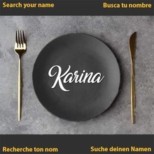 karina nombre banquete Boda comunión cena plato mesa decoración tabla 3d print model - Mito3D