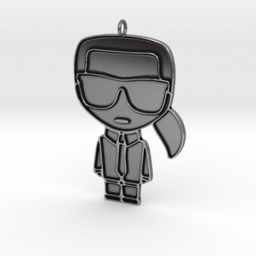 Karl Lagerfeld ikonik anahtarlık Chanel 3D print model - Mito3D