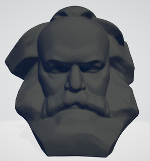 karl marx monumento chemnitz fallimento Sassonia Germania comunismo filosofia filosofo 3d print model - Mito3D