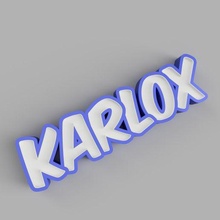 karlox - led lamp nameled child name ornament light control gift modular glue home night carlos 3d print model - Mito3D