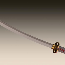 Katana oyun anime ninja samuray kılıç oyuncak gerçekçi Japonya 3d print model - Mito3D