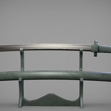 katana 01 art sword weapon japan chinese bladed-weapon asian samurai shuriken ranged projectile assassin 3d print model - Mito3D