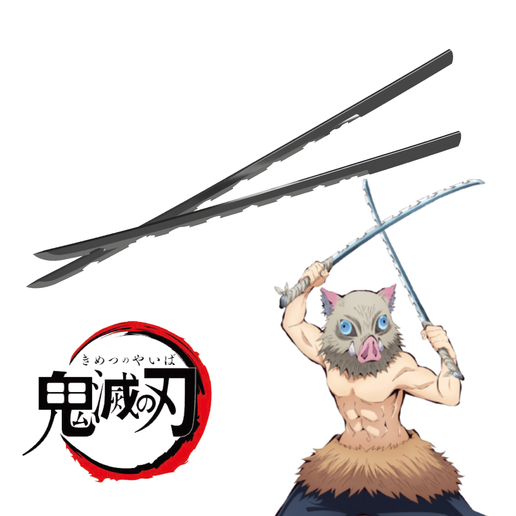 katana inosuke hashibira kimetsu não yaiba jogo mangá anime fusion360 lâmina prop cosplay 3D print model - Mito3D