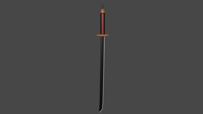 katana keychain sword toy object 3d print model - Mito3D