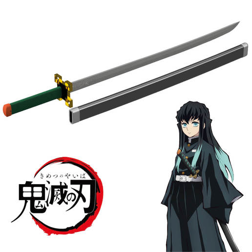 katana muichiro tokito kimetsu não yaiba demon slayer jogo cosplay yauba prop lâmina fusion360 kamado 3D print model - Mito3D