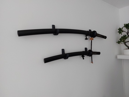 katana pared montar soporte Arte apoyo fijación sable espada 3d print model - Mito3D