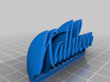 kathleen name plate customized office 3d print model - Mito3D