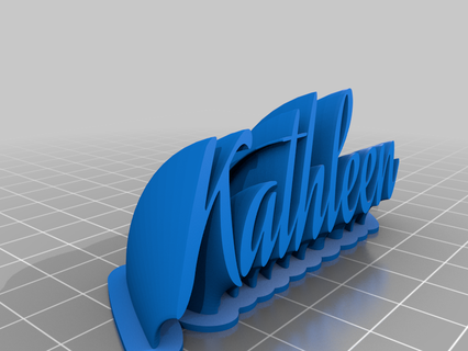 kathleen sweeping namplate customized office 3d print model - Mito3D
