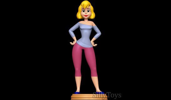 Katie ka boom animaniacs auge hembra mujer rubio niña grueso dibujos animados 3d print model - Mito3D