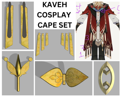 kaveh cape accessories genshin impact cosplay Art 3d print model - Mito3D
