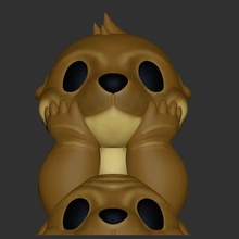 kawai otters art cute animals 3dprint funny 3d print model - Mito3D