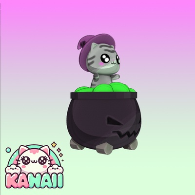 kawaii víspera santos gatito arte gatitos gato gatos animación lindo kawai estilo kwai kwaii 3d impresión animal dibujos animados 3d print model - Mito3D