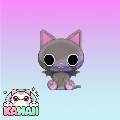 kawaii puerta vampírica murciélago gato víspera santos arte vampiro gatitos gatito gatos animación lindo kawai estilo kwai kwaii 3d impresión animal dibujos animados 3d print model - Mito3D