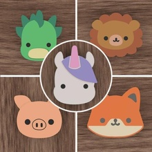 kawaii animal cookies cutters boundle cookie cutter children birthday food present 3d print model - Mito3D