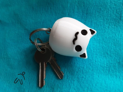 kawaii cat keychain cute chonky 3d print model - Mito3D