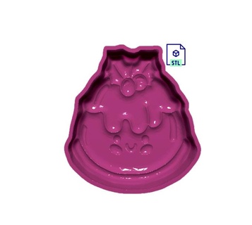 kawaii christmas pudding 1 piece hybrid mold press solid shampoo bathbomb 3d print model - Mito3D