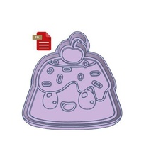kawaii christmas pudding cookie cutter stamp gadget cupcake lollypop 3d print model - Mito3D