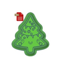 kawaii christmas tree cookie cutter stamp stl file gadget cupcake donut doughnut 3d print model - Mito3D