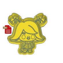 kawaii cindy lou cookie cutter stamp gadget cupcake grinch 3d print model - Mito3D