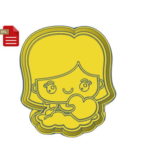 Kawaii cupido anjo biscoito cortador carimbo stl Arquivo gadget Bolinho pirulito macaco Sally prefeito nbc pesadelo 3D print model - Mito3D