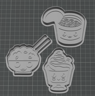 kawaii food cookie cutter pack cute 3d print model - Mito3D