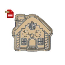 kawaii gingerbread house cookie cutter stamp gadget cupcake hamburger 3d print model - Mito3D