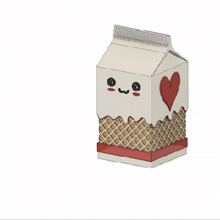 kawaii latte scatola carina uwu giapponese decorazione 3d print model - Mito3D
