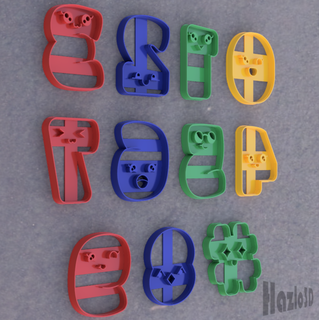 kawaii numbers 0-9 callet cutters cookie 0 9 cookiecutter cutter cutting mold fondant tender number birthday gift hashtag cat nice 3d print model - Mito3D
