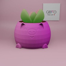 kawaii piggy planter pot pig stlfile plant flowerpot planter3d cuteplanter 3d print model - Mito3D