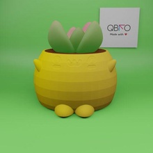 kawaii planter art pot plant stlfile succulent flowerpot planter3d cuteplanter cute 3d print model - Mito3D
