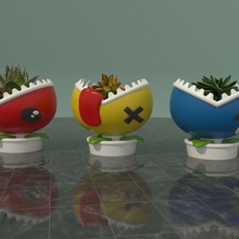 kawaii plants flowerpot garden toy collection art game decoration among 3d print model - Mito3D