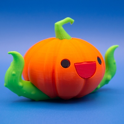 kawaii pumpkin halloween cute japan plant 3d print model - Mito3D