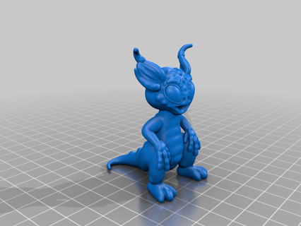 kawaii sürüngen Sanat yaratık yaratıklar hayali efsaneler karakterler 3d print model - Mito3D