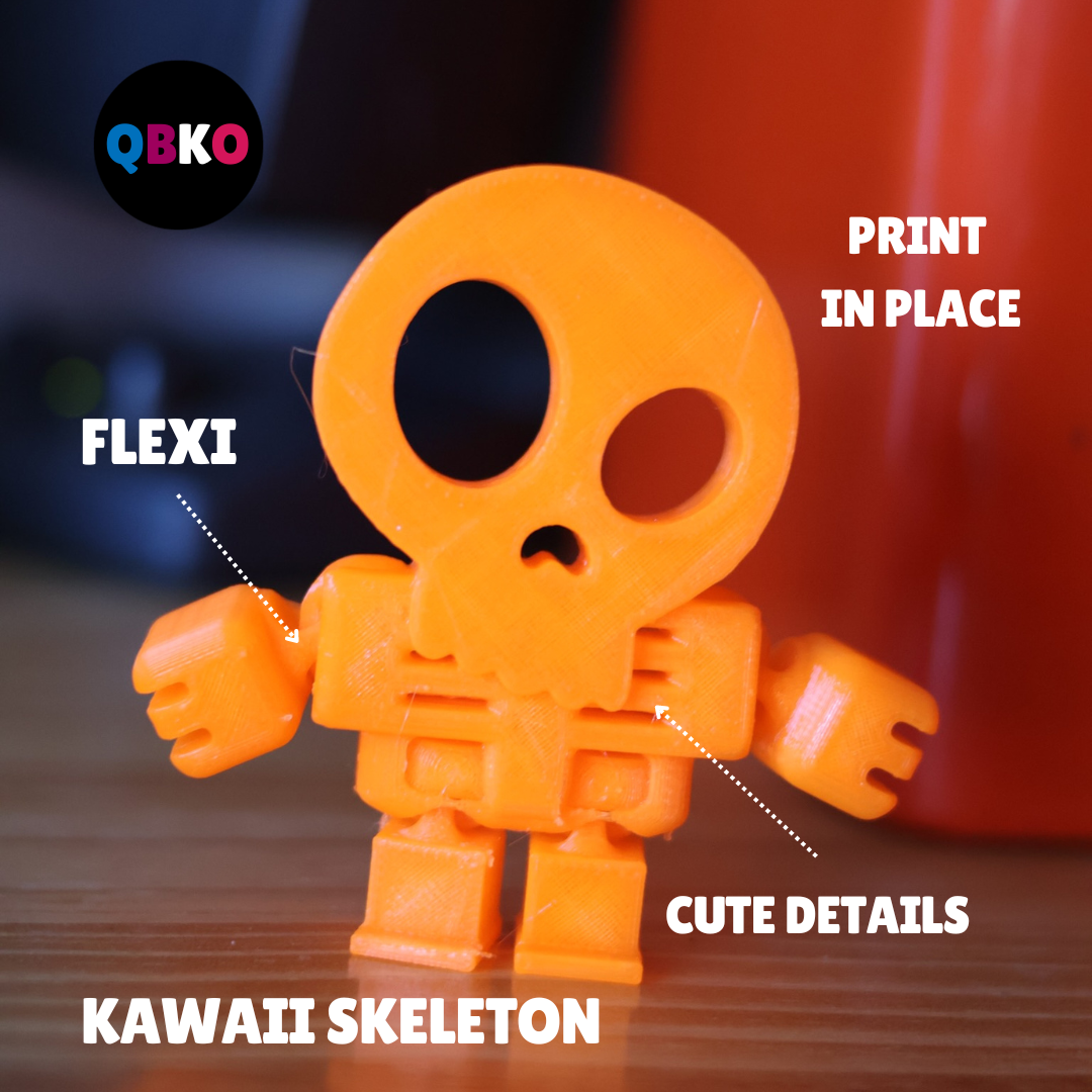 kawaii iskelet esnek Yazdır yer 3D print model - Mito3D