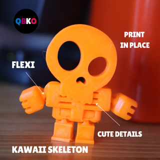 kawaii skeleton flexi print place 3d print model - Mito3D
